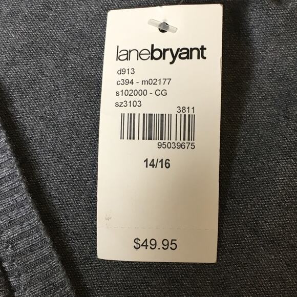 Lane Bryant V Neck Sweater Gray Size 14/16 - Picture 3 of 5
